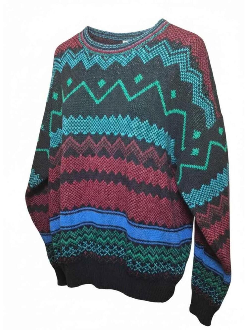 OUT OF BOUNDS Vintage Geometric Knit Sweater